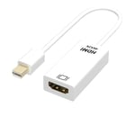 Adaptateur MiniDP vers HDMI 4k pour Ordinateur Portable Haute Définition Convertisseur de Carte Graphique Adaptateur de Câble de 0.2m Blanc