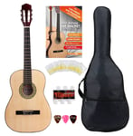 Pack Guitare Acoustique Classique 7/8 Gaucher Debutants Set Housse Accordeur