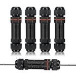 4Pcs Boîte de Jonction Etanche IP68 Connecteur de Câble Electrique Extérieur Boîtier de raccordement 3 Voies Connecteur Etanche Boite de Dérivation pour Câble Ø 5 à 13mm