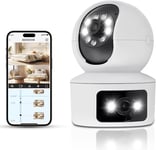 Caméra De Sécurité À Ampoule, Ring Camera 2.4G Hz Wifi Dual Lens Camera For Home Security Avec Spot Light, 355 Degree Panoramic, Motion Detection And Alarm, 24/7 Recording