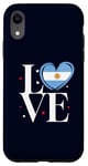 Coque pour iPhone XR Drapeau argentin coeur drôle I Love Argentina