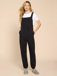 White Stuff Daphne Cotton Dungarees, Pure Black