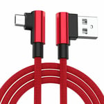 Red L-shape Braided Data Sync Charging Cable For Nvidia Shield Tablet