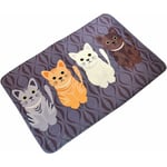 Tapis de Cuisine Antidérapant Tapis de Bain Absorbant Tapis de Devant Evier Décoratif Flannel Carpette Lavable pour Salon Chambre Salle de Bain Noir