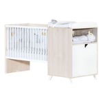  Lit bébé combiné 120x60 évolutif en 90x190cm SCANDI,  coloris naturel    