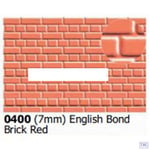 0400 Slaters 7mm English Bond Brick Red 300mm x 174mm Plastikard