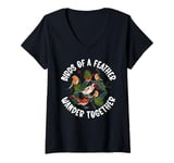 Womens Birds of a Feather Wander Together Hiking V-Neck T-Shirt