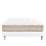 LUXURY LITERIE - Ensemble matelas + sommier - SUBLIME - 140 x 190 cm - Tapissier - Ferme  - Face été/hiver