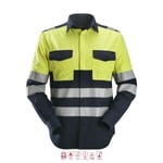 Snickers Workwear 8563 ProtecWork Svetsskjorta varsel, gul/marinblå 3XL