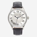 CERRUTI 1881 Unisex TORCEGNO Watch Black Leather Strap CIWGB2114102