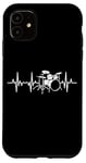 Coque pour iPhone 11 Batterie de musique ECG Heartbeat Band Drum Kit