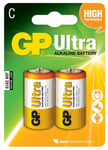 GP Ultra Alkaline Batteries C 1.5v 2 Pack for Toys Games Torches Controllers