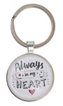 Out of the blue Metal Keyring, Always in My Heart, Multicoloured, ca. 6.5 x 3.5 cm