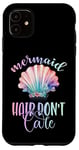 iPhone 11 Black Mermaid Hair Dont Care,Rainbow Mermaid Hair Don't Care Case