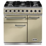 Falcon F900DXDFCR/CM Deluxe 90cm Dual Fuel Range Cooker in Cream and Chrome