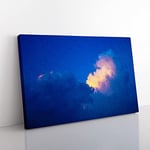 Light Upon The Clouds Modern Art Canvas Wall Art Print Ready to Hang, Framed Picture for Living Room Bedroom Home Office Décor, 50x35 cm (20x14 Inch)