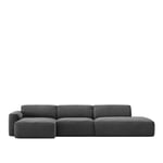 NO GA - Brick 3-Seater Chaise Lounge Open End Right - Shadow Dark Grey - Sohvat - NO GA Studio - Harmaa