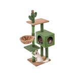 Yaheetech - Arbre à Chat Cactus 47,5x39,5x133 cm Tour pour Chat 4 Niveaux Cachette Panier Poteaux à Griffer avec Corde en Sisal Centre d'activités