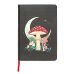 Dark Forest Notebook Mystic Mushroom Lined A5 Journal Toadstool Crescent Moon