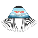 VEVOR Tendeur Élastique, Lot de 50, Sangles Élastiques Plates Robustes 19,8x800 mm avec Crochets S en Acier, Bonne Résistance, pour Maison, Auvent, Cargaison, Camping, Bâches, Camions, Tentes, Noir