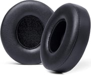 Coussins de Rechange Extra épais pour écouteurs Supra-Auriculaires sans Fil Beats Solo 2 & 3 par Wicked Cushions - Cuir Souple et Mousse à mémoire de Forme, adhésif Puissant | Black