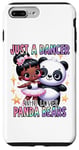 Coque pour iPhone 7 Plus/8 Plus Just a Dancer Who Loves Panda Bears Ballerine Noir