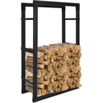 TolleTour Etagère porte bois - Range-bûches - Porte buche -noir- rack pour bois de chauffage150x80x25CM