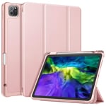 FINTIE SlimShell Case for iPad Pro 11" 2020/2018 with Pencil Holder [Supports 2nd Gen Pencil Charging Mode] - Smart Stand with Flexible Soft TPU Back Cover, Auto Wake/Sleep, Rose Gold