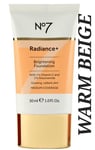 No7 Radiance+ Brightening Foundation Full Size 30ml Shade WARM BEIGE New Sealed