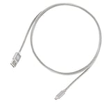 SilverStone SST-CPU01S-500 - Cable USB réversible, Cable USB A vers Micro B extrêmement durable avec tressage en nylon, Recharge et synchronisation de données à haute vitesse