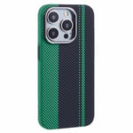 EIDERWOOD Mønstret Carbon Deksel - iPhone 12/12 Pro - MagSafe Kompatibel - Green/Black