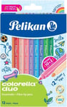 Pelikan 813846 Fiber Writer Colorella duo C407, 12 kynää taittorasiassa