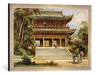 'Encadré Image de Ernst HEYN "Buddhist Temple at Kyoto, Japon, from' The History of Mankind ', VOL. III, by Prof. Friedrich ratzel Impression d'art dans le cadre de haute qualité Photos fait main, 1898,, 60 x 40 cm, argent Raya