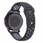 Huawei Watch GT / Ticwatch 1 / Huami two-tone silicone watch band - Black / Grey