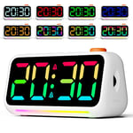 CHEREEKI Alarm Clock Mains Powered, Alarm Clocks Bedside with Night Light, Dual Alarm, Snooze, Dimmable Brightness, Adjustable Volume, USB Charger for Kids and Adults