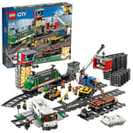 LEGO 60198 City Cargo Train, Toys for Kids, Boys 7 Girls Aged 6 plus Years Old, Remote Control Set, Battery Powered Engine with Bluetooth Connection, 3 Wagons and Tracks