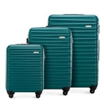 WITTCHEN Valise de Voyage Set de 3 valises Valise à roulettes Bagages à Main Set de valises de Voyage en ABS avec 4 roulettes pivotantes Serrure à Combinaison Poignée télescopique Groove Line Vert