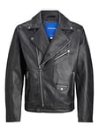 JACK & JONES JORFLORES Biker Jacket Veste de Motard, Noir, L Homme