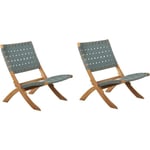 Lot de 2 fauteuils de jardin VERONE en bois d'acacia FSC et corde - coloris vert