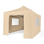 All Seasons Gazebos | Tonnelle Pliante 3x4.5m avec 4 Parois Latérales et Pack d'Accessoires | Matériaux Robustes, Entièrement Étanches et de Haute Qualité (Beige)