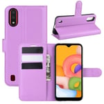 Galaxy A01      Pu Wallet Case    [Purple]