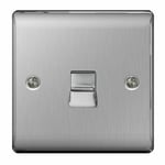 BG TELEPHONE SLAVE SOCKET LBSBTS1  1 GANG BRUSHED STEEL