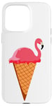 Coque pour iPhone 15 Pro Max Glace Gaufrier Boule de glace Flamant rose