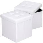 Tabouret cube avec espace de rangement Pouf 40 x 40 x 40 cm Coffre de rangement Repose-pied siège m - 2er Set Weiß (de) - Casaria