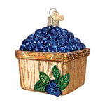 Old World Christmas Ornaments: Fruit Selection Glass Blown Ornaments for Christmas Tree, Basket of Blueberries, 2¾" (28102)