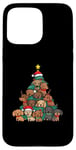 Coque pour iPhone 15 Pro Max Arbre de Noël amusant pour filles et garçons avec teckel