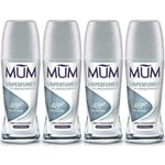 4 x Mum Unperfumed Deodorant Roll On Anti-Perspirant, 48h Protect, Alcohol Free