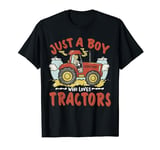 Kids Just A Boy Who Loves Tractors Boys Farm Lifestyle T-Shirt