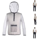 Csparkv - Anti-moustiques Costume Bug léger d'été Mesh Net Vêtements à Capuche pour pêche Camping fumé Gris xl