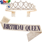 Birthday  Queen  Sash &  Rhinestone  Tiara  Kit -  21St  30Th  Birthday  Gifts